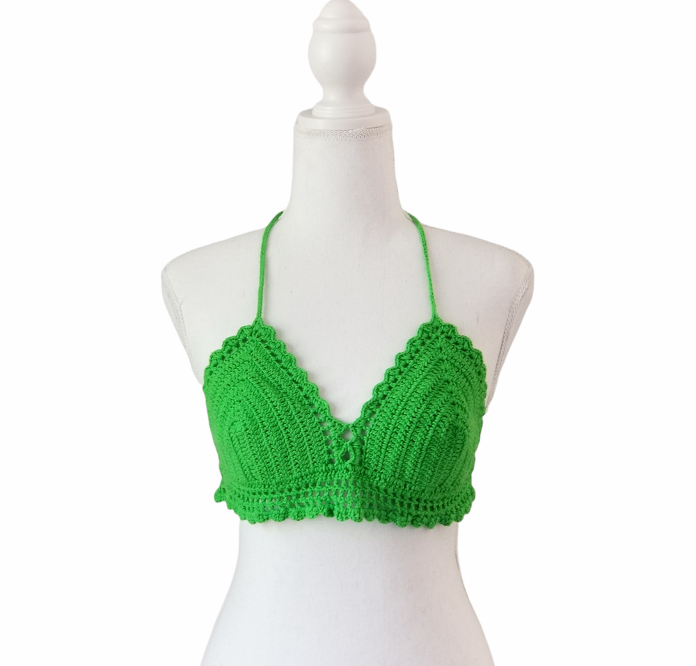 Handmade Crochet Halter Crop Top! - Size M